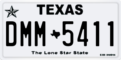 TX license plate DMM5411