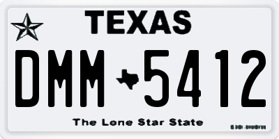 TX license plate DMM5412
