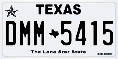 TX license plate DMM5415