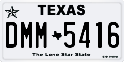 TX license plate DMM5416