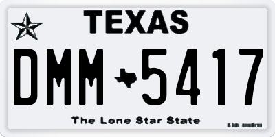 TX license plate DMM5417