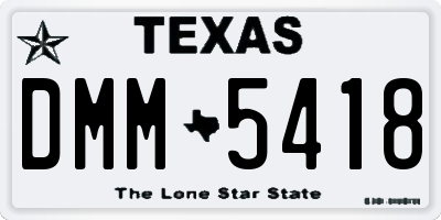 TX license plate DMM5418