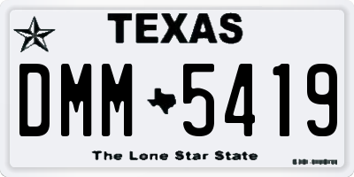 TX license plate DMM5419