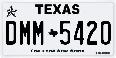TX license plate DMM5420