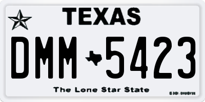 TX license plate DMM5423