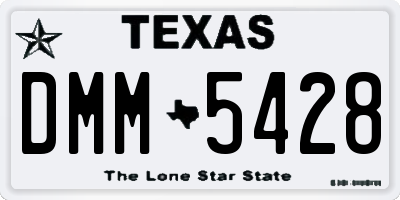 TX license plate DMM5428