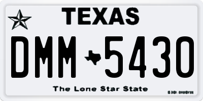 TX license plate DMM5430