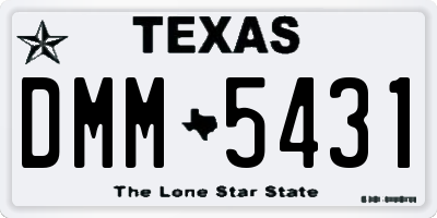TX license plate DMM5431