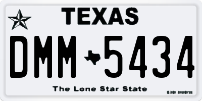 TX license plate DMM5434