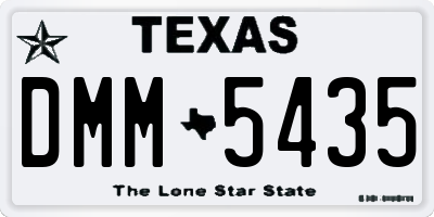 TX license plate DMM5435