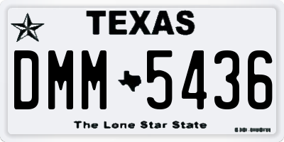 TX license plate DMM5436