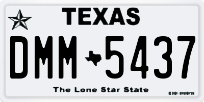 TX license plate DMM5437