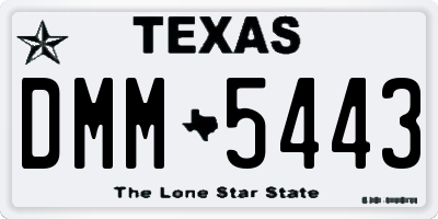 TX license plate DMM5443