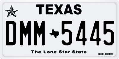 TX license plate DMM5445