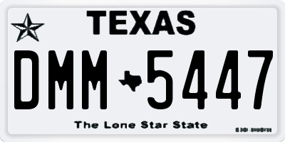TX license plate DMM5447