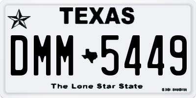 TX license plate DMM5449