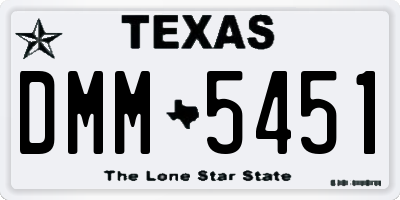 TX license plate DMM5451