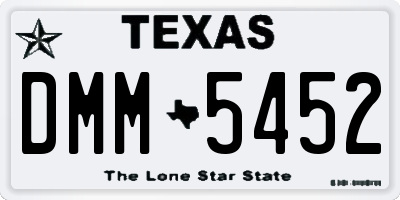 TX license plate DMM5452