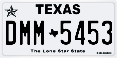 TX license plate DMM5453