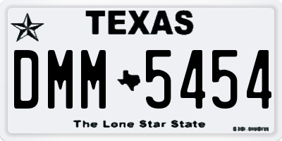 TX license plate DMM5454