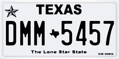 TX license plate DMM5457