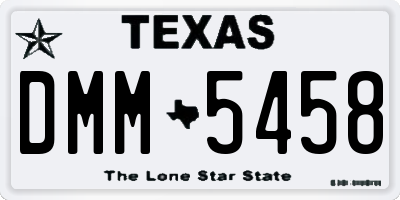 TX license plate DMM5458
