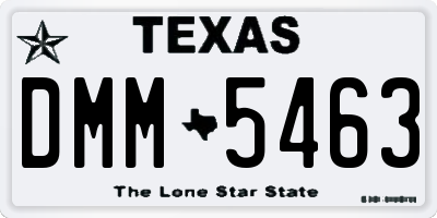 TX license plate DMM5463