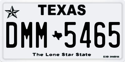 TX license plate DMM5465