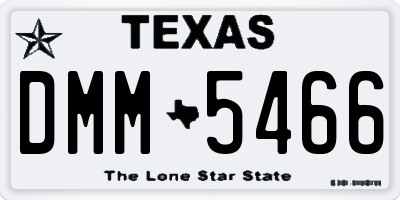 TX license plate DMM5466