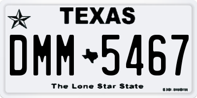 TX license plate DMM5467