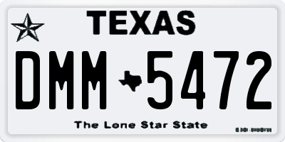 TX license plate DMM5472