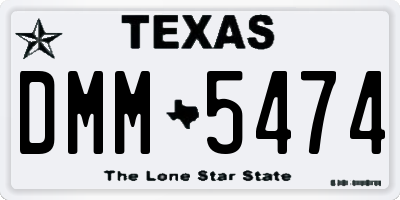 TX license plate DMM5474