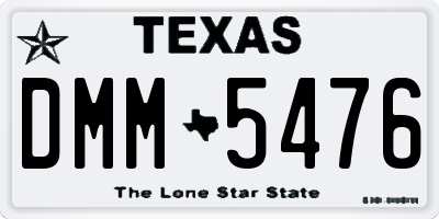 TX license plate DMM5476