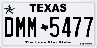 TX license plate DMM5477