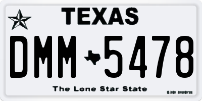 TX license plate DMM5478