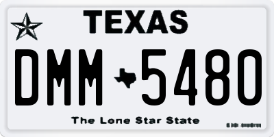 TX license plate DMM5480