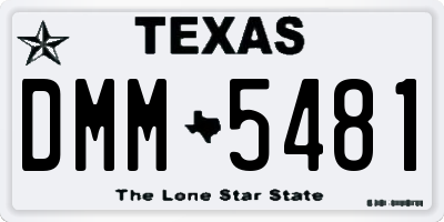 TX license plate DMM5481