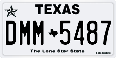 TX license plate DMM5487