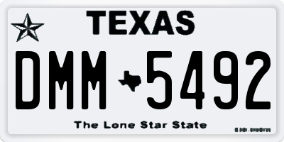TX license plate DMM5492