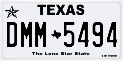 TX license plate DMM5494