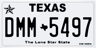 TX license plate DMM5497
