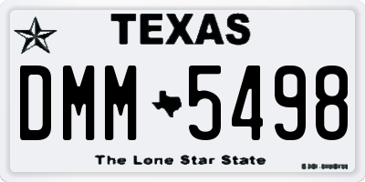 TX license plate DMM5498