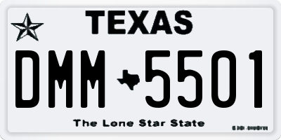 TX license plate DMM5501