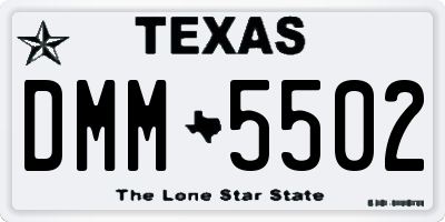 TX license plate DMM5502