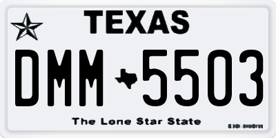 TX license plate DMM5503