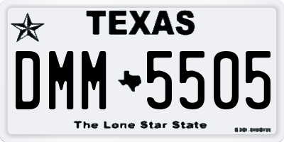 TX license plate DMM5505