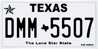 TX license plate DMM5507