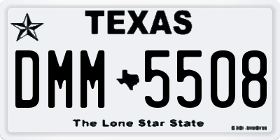 TX license plate DMM5508