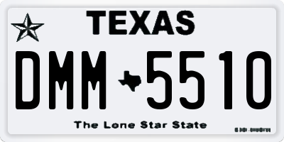 TX license plate DMM5510