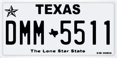 TX license plate DMM5511